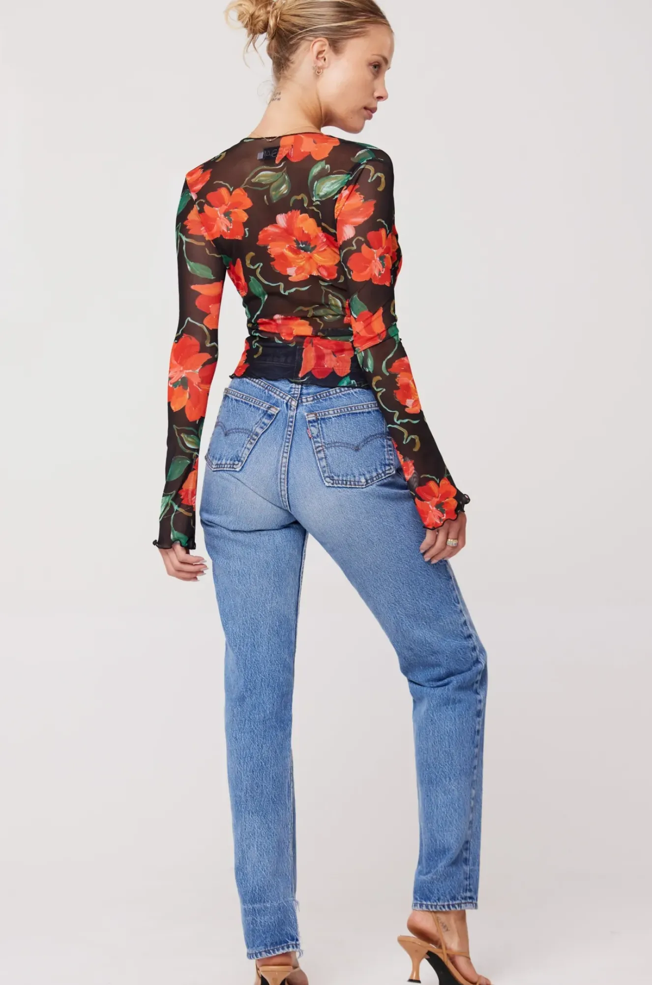 RESA Aliyah Mesh Top In Poppy Outlet