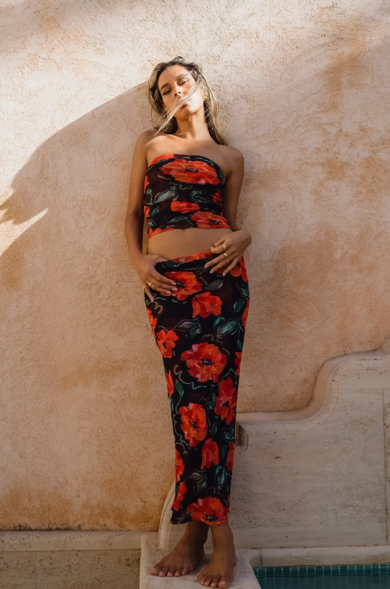 RESA Bonnie Mesh Top In Poppy Best Sale