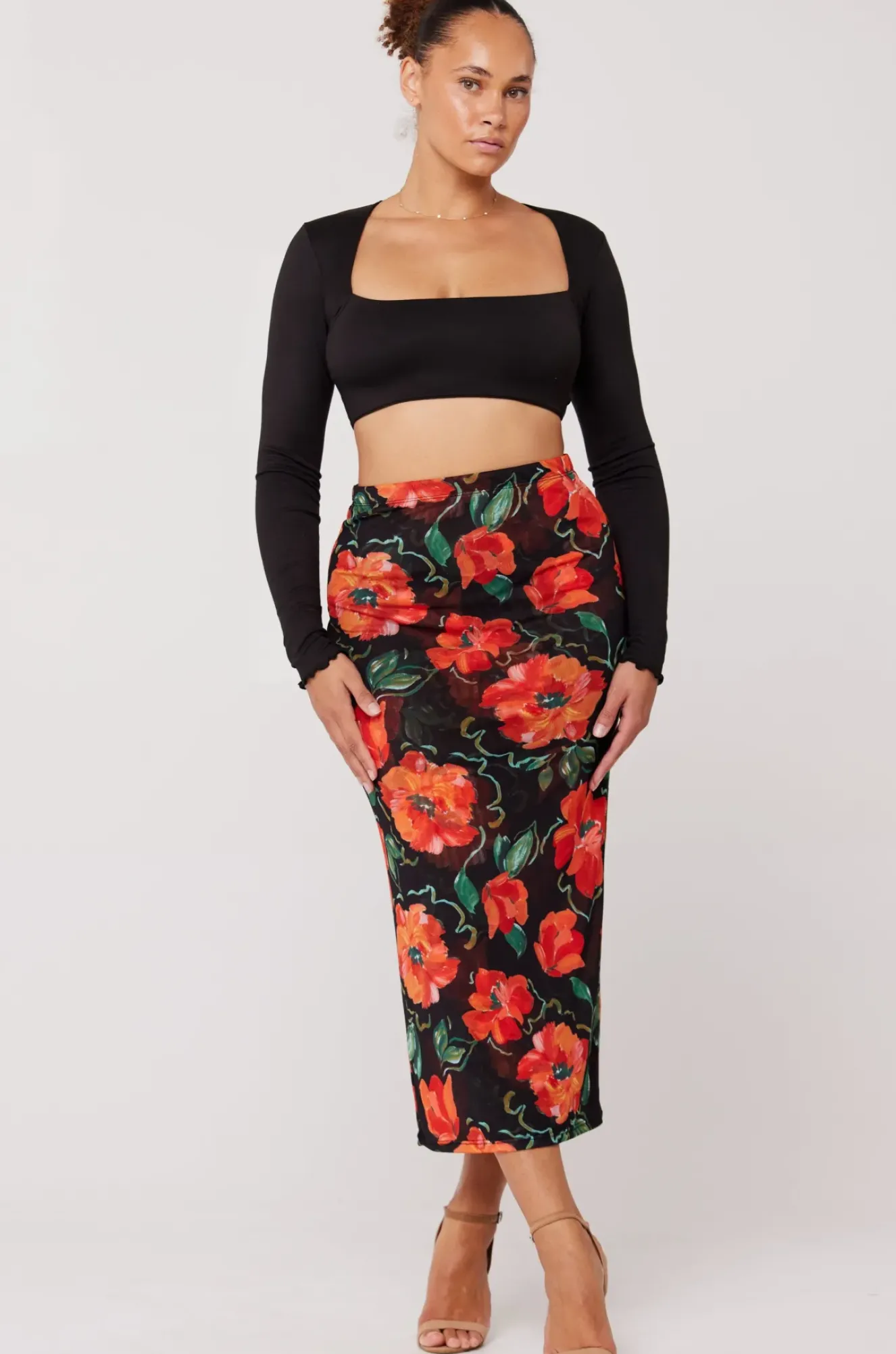 RESA Clyde Mesh Skirt In Poppy Cheap