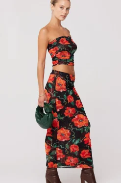 RESA Clyde Mesh Skirt In Poppy Cheap