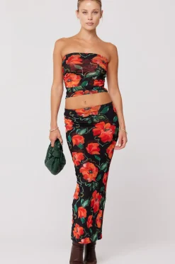 RESA Clyde Mesh Skirt In Poppy Cheap