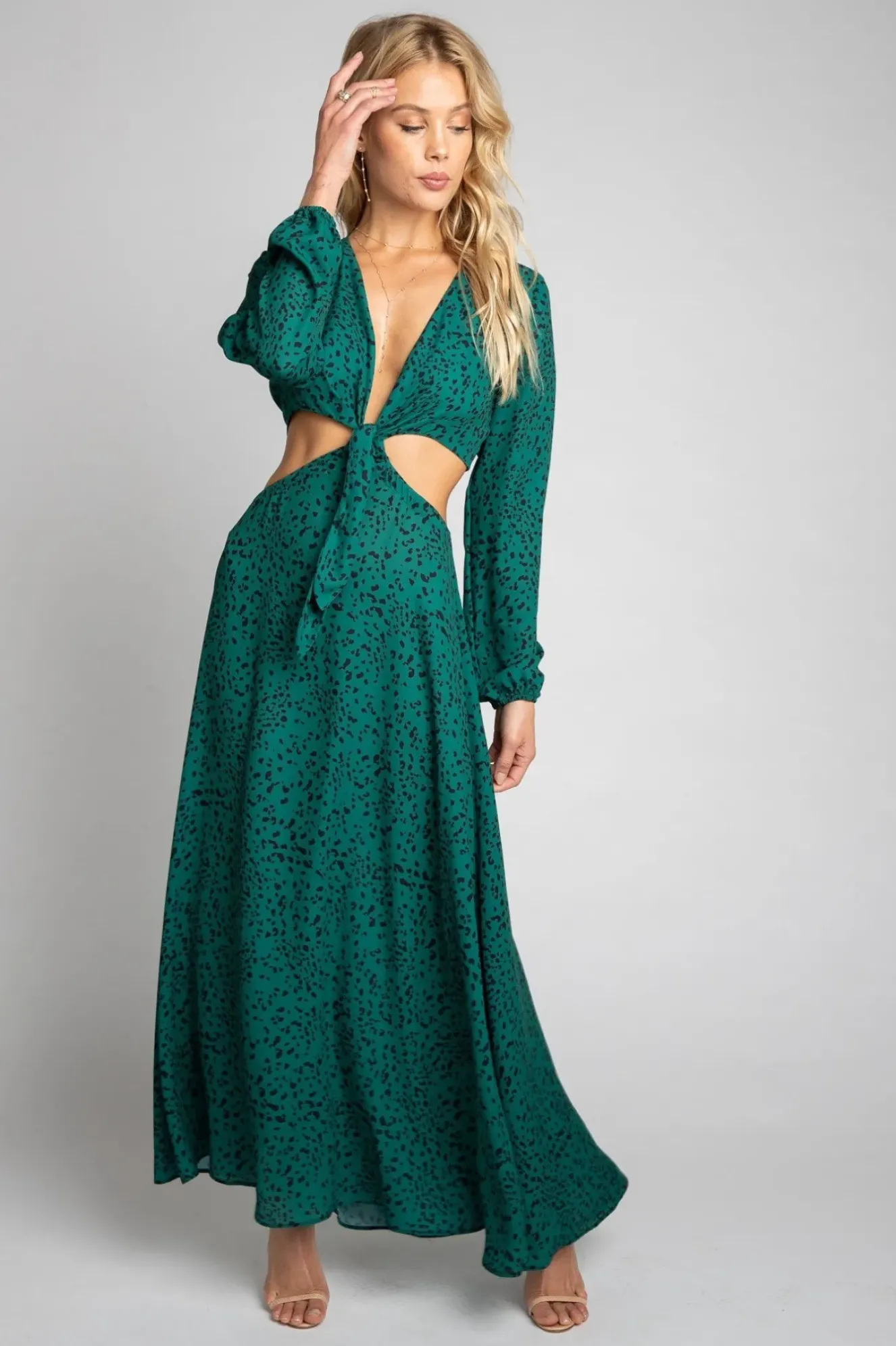 RESA Noelle Maxi Dress - Seabrook Green Maxi Dress With Sleeves Outlet