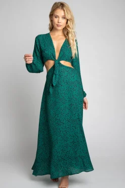 RESA Noelle Maxi Dress - Seabrook Green Maxi Dress With Sleeves Outlet