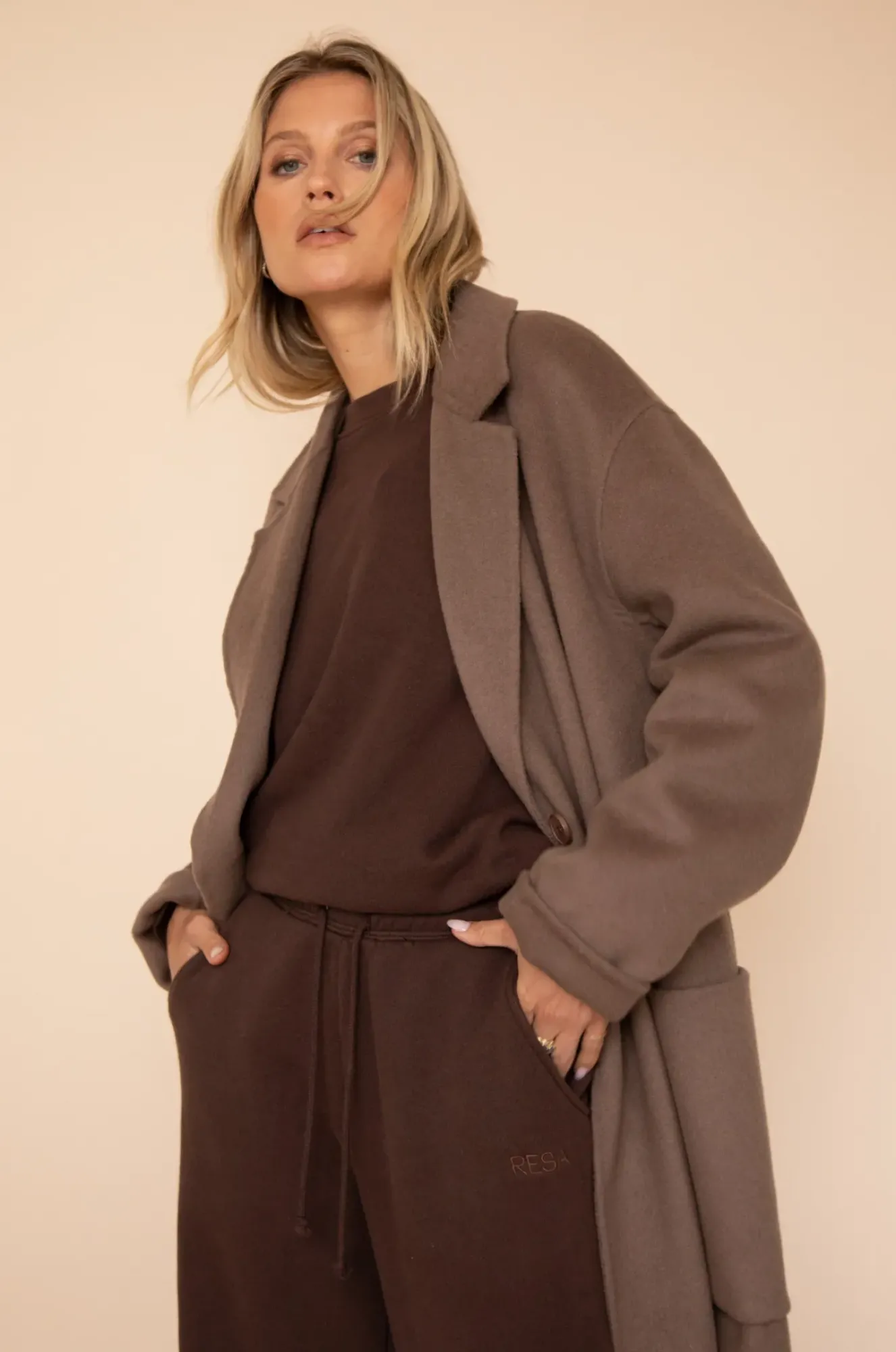 RESA Ryder Coat In Taupe Online